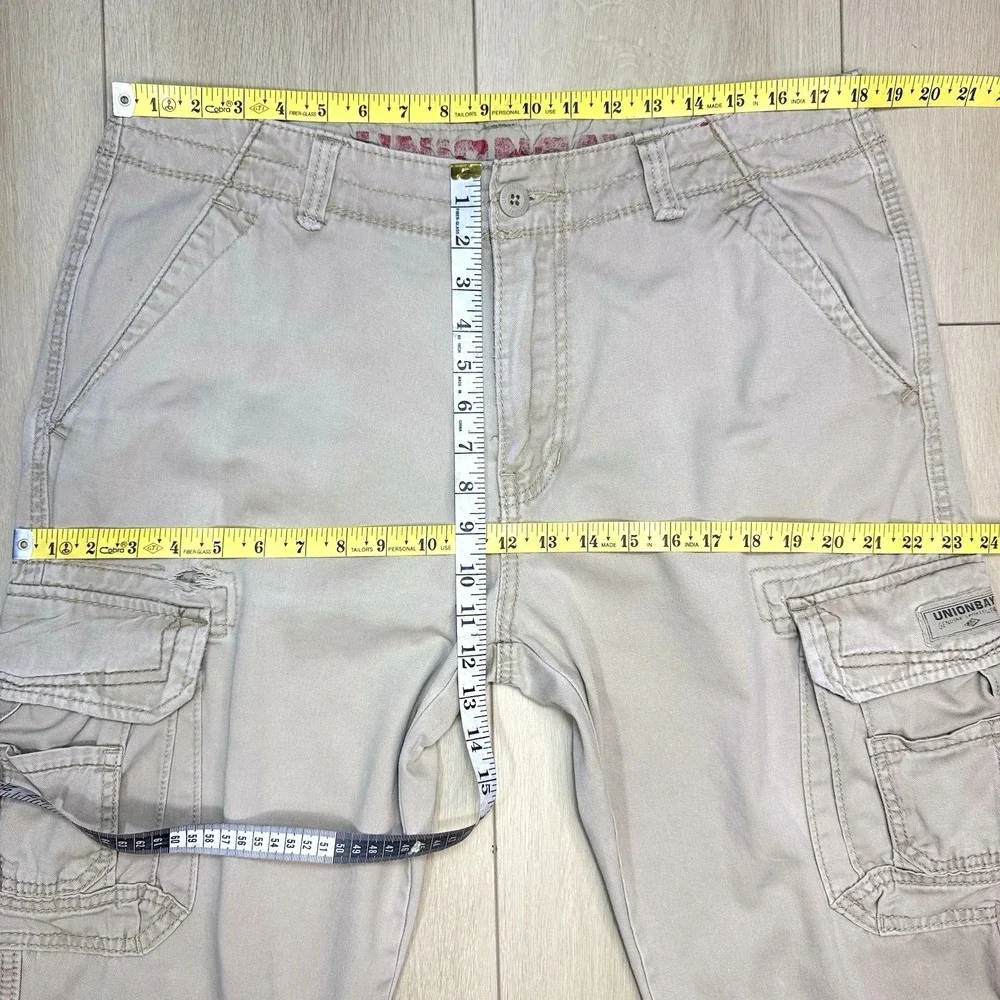 VTG Unionbay Cargo Pants Khaki 36x27 Cotton Y2K Workwear Utility Mens Casual Fit